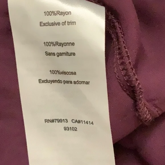 MOTHERHOOD Maternity burgundy blouse with back tie. Size L - Picture 9 of 9